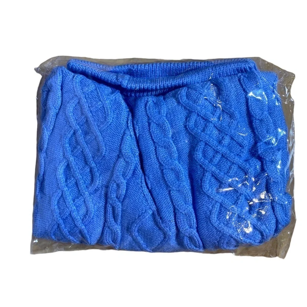 Small Dog Breed Sweater Blue size XL cable knit comfy warm